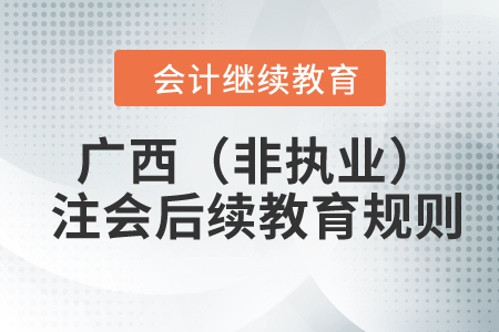 2024年廣西壯族自治區(qū)（非執(zhí)業(yè)）注冊(cè)會(huì)計(jì)師后續(xù)教育規(guī)則