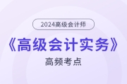 2024年高級會計師《高級會計實務》基礎考點匯總