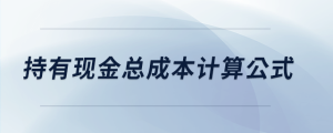 持有現(xiàn)金總成本計算公式