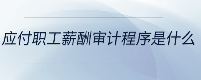 應(yīng)付職工薪酬審計程序是什么