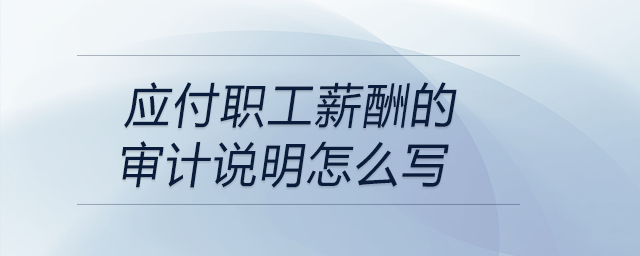 應(yīng)付職工薪酬的審計(jì)說明怎么寫