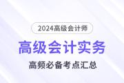 2024年高級會計師《高級會計實務(wù)》高頻必備考點匯總