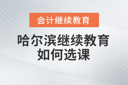 2024年哈爾濱會計繼續(xù)教育如何選課,？