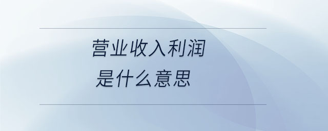 營業(yè)收入利潤是什么意思