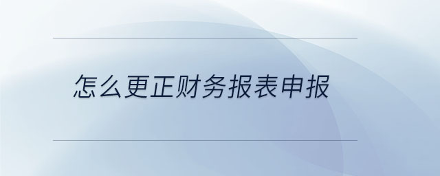 怎么更正財務報表申報