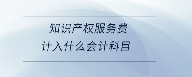 知識(shí)產(chǎn)權(quán)服務(wù)費(fèi)計(jì)入什么會(huì)計(jì)科目