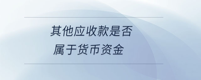 其他應(yīng)收款是否屬于貨幣資金