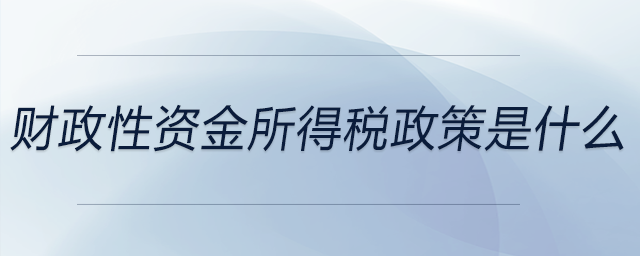 財政性資金所得稅政策是什么