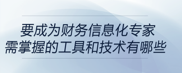 如果要成為財(cái)務(wù)信息化專家,，需掌握的數(shù)字化工具和技術(shù)一般有哪些