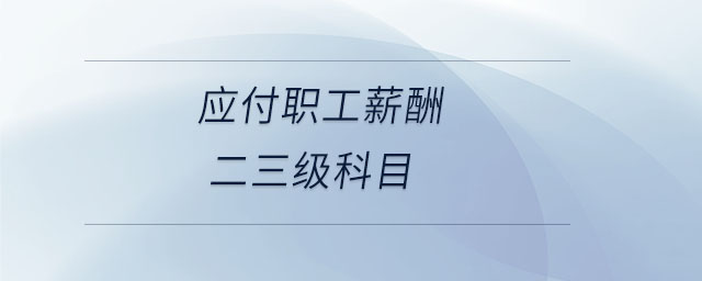 應(yīng)付職工薪酬二三級(jí)科目