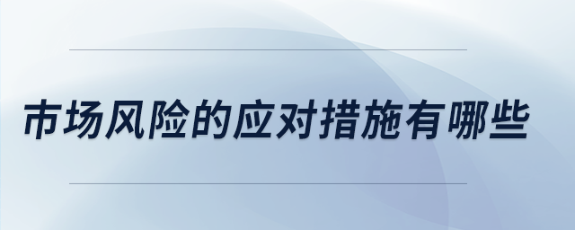 市場風險的應對措施有哪些