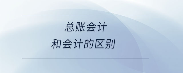 總賬會計和會計的區(qū)別