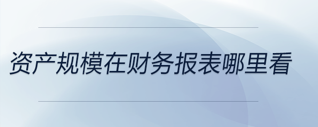 資產(chǎn)規(guī)模在財務(wù)報表哪里看