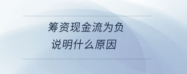 籌資現(xiàn)金流為負(fù)說(shuō)明什么原因