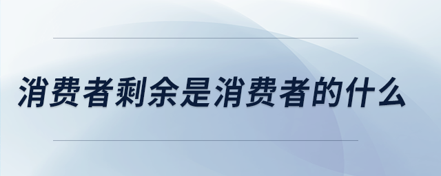 消費(fèi)者剩余是消費(fèi)者的什么