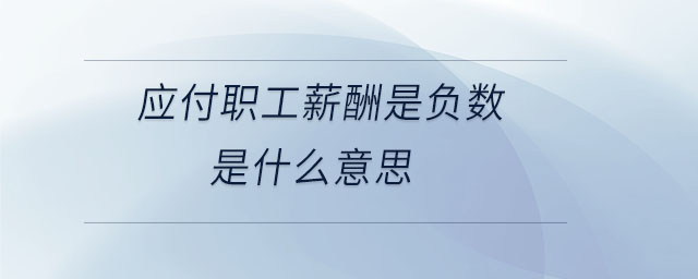 應(yīng)付職工薪酬是負數(shù)是什么意思