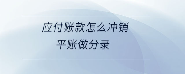 應(yīng)付賬款怎么沖銷平賬做分錄