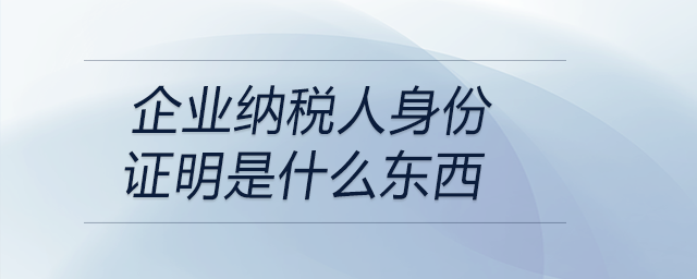 企業(yè)納稅人身份證明是什么東西