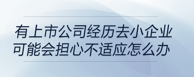 有上市公司經(jīng)歷去小企業(yè)，會擔心不適應(yīng)或不會長期留下該怎么辦
