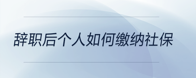 辭職后個(gè)人如何繳納社保