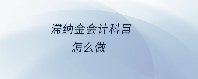 滯納金會(huì)計(jì)科目怎么做