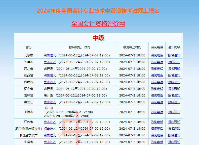 中級(jí)會(huì)計(jì)選擇省市開(kāi)始報(bào)名