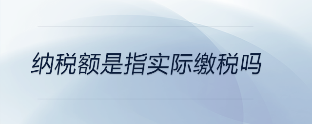 納稅額是指實際繳稅嗎