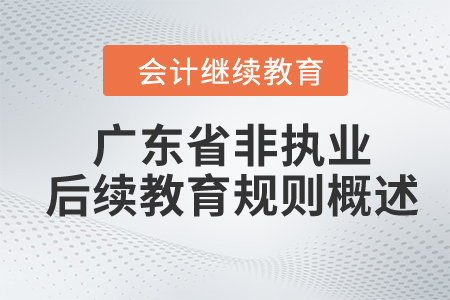 2024年廣東省注冊(cè)會(huì)計(jì)師（非執(zhí)業(yè)）后續(xù)教育規(guī)則概述