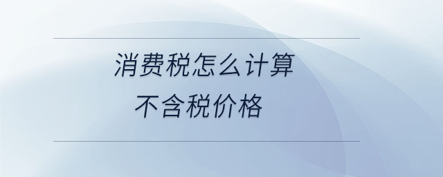 消費稅怎么計算不含稅價格