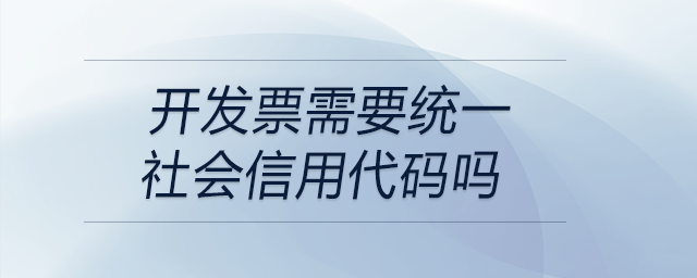 開發(fā)票需要統(tǒng)一社會信用代碼嗎