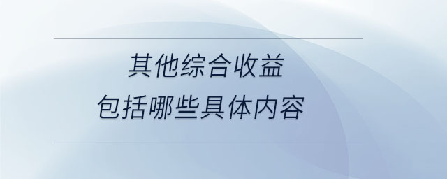 其他綜合收益包括哪些具體內(nèi)容