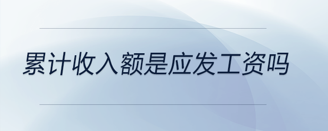 累計收入額是應(yīng)發(fā)工資嗎