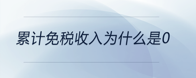 累計免稅收入為什么是0