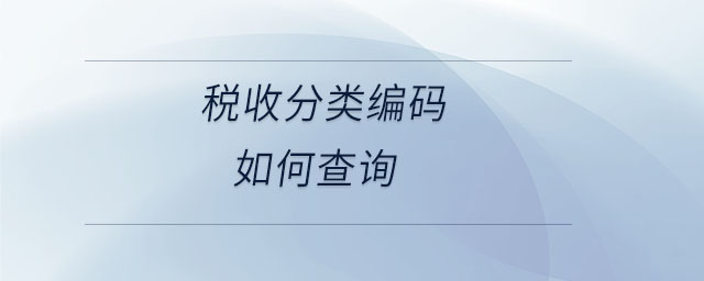 稅收分類編碼如何查詢