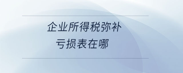 企業(yè)所得稅彌補(bǔ)虧損表在哪