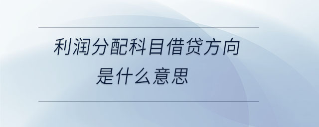 利潤(rùn)分配科目借貸方向是什么意思