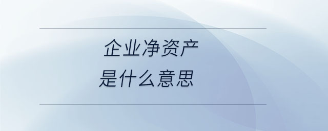 企業(yè)凈資產(chǎn)是什么意思