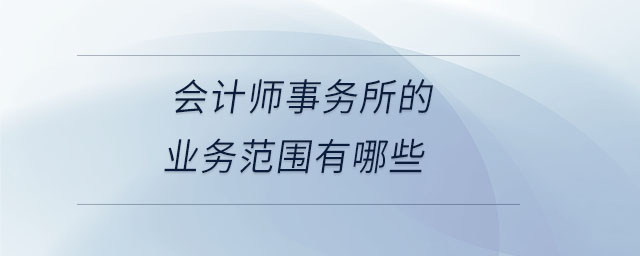 會計(jì)師事務(wù)所的業(yè)務(wù)范圍有哪些