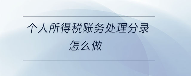 個人所得稅賬務(wù)處理分錄怎么做