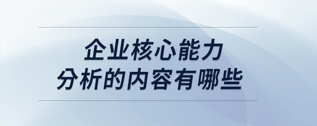 企業(yè)核心能力分析的內(nèi)容有哪些