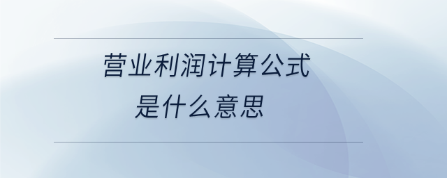 營(yíng)業(yè)利潤(rùn)計(jì)算公式是什么意思