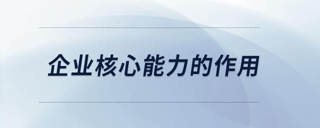 企業(yè)核心能力的作用