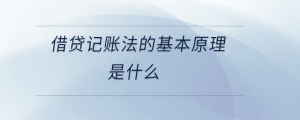 借貸記賬法的基本原理是什么