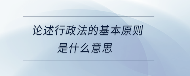 論述行政法的基本原則是什么意思