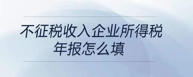 不征稅收入企業(yè)所得稅年報怎么填