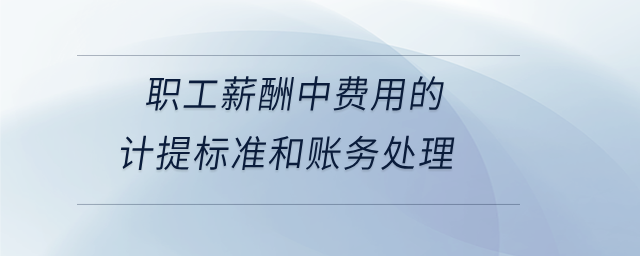 職工薪酬中費用的計提標(biāo)準(zhǔn)和賬務(wù)處理