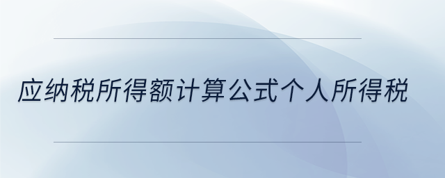 應(yīng)納稅所得額計(jì)算公式個(gè)人所得稅