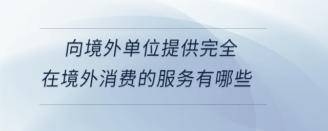 向境外單位提供完全在境外消費的服務有哪些