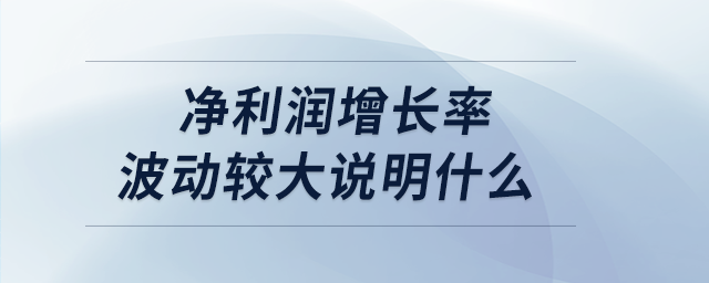 凈利潤(rùn)增長(zhǎng)率波動(dòng)較大說(shuō)明什么