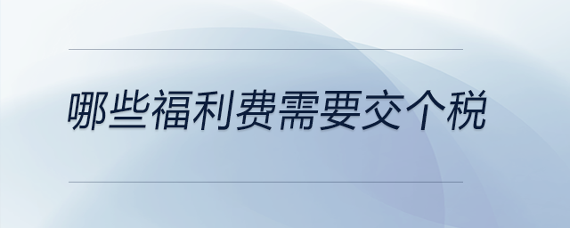 哪些福利費(fèi)需要交個稅